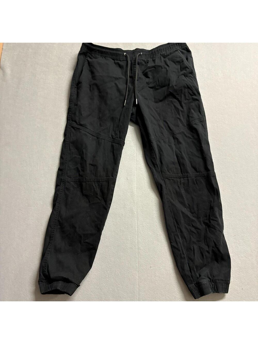 HWD Black Jogger Pants Mens Tag XL Fits Like 33x28 Distressed Grunge Streetwear
